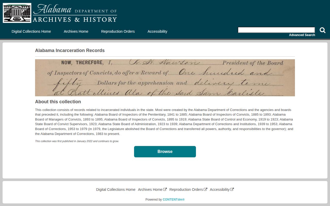 Historical Alabama incarceration records for Wilcox County research