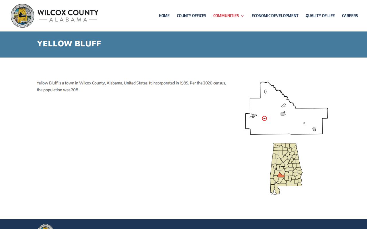 Wilcox County Yellow Bluff arrest record source page